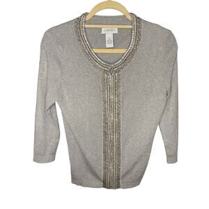 Carmen Marc Valvo Embellished Cardigan Women's Size M